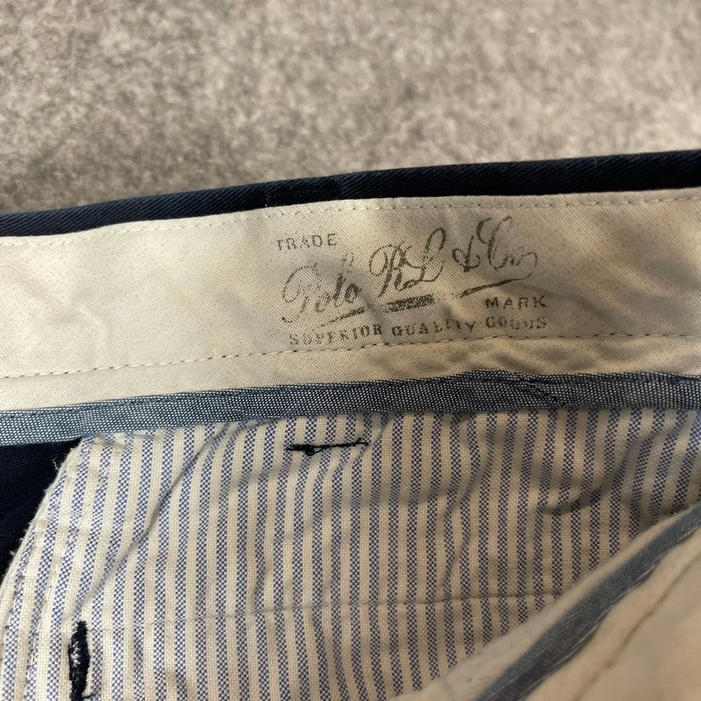 Polo Ralph Lauren Mens Classic Fit Chino Pants Navy Blue Cotton‎ Twill 34x31